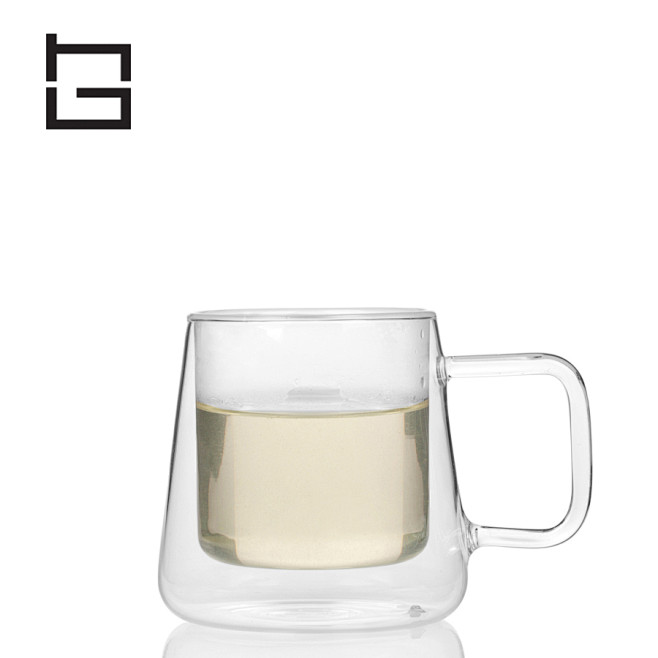 hg精致玻璃茶杯 带手柄隔热杯子 花茶杯...