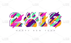 2018,春节,运气,事件,贺卡,圣诞装饰物,彩色背景,十二生肖,狗,模板