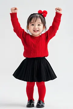 新年春节开心女孩儿童人物摄影图