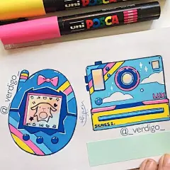 炫彩手绘插画 手绘画出电脑效果 这种笔的优点太明显主要是通过：圆珠笔、油漆笔所画 当然后面也有马克笔和针管笔结合的画风
少儿美术课程超话#遇见艺术##你昨晚发的跨年文案# ​​​​