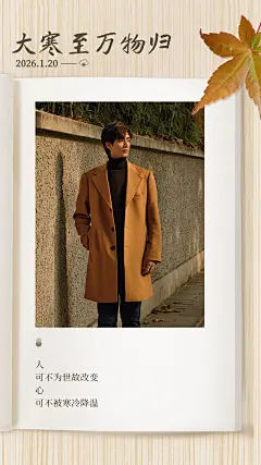 大寒节气祝福晒照手机海报