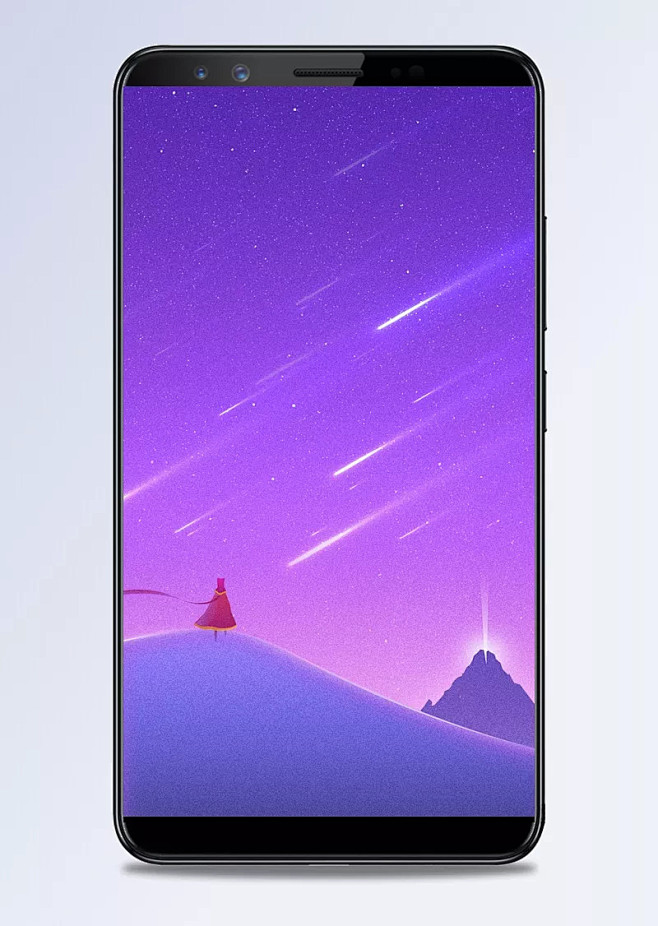 流星雨h5背景背景流星雨背景h5背景童年流星夜空梦幻紫色卡通h5童趣