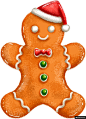 姜饼小人 手工饼干 节日美食 手绘圣诞节元素模板免扣png
