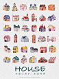 原创iPad可爱水彩小房子插画系列～未完待续～-UI中国用户体验设计平台