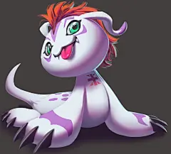 One face a day 108/365. Gomamon (digimon) by Dylean