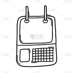 日历涂鸦矢量图标。手绘素描插图卡通线eps10