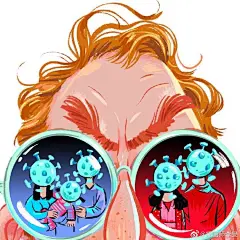 #画笔的力量# 疫情之下恐慌蔓延，全世界都在担心这种病毒，但我们不是病毒，请不要带有偏见！在疫情面前，众志成城才是全球人正确的选择。李旻插画超话 @微博美学 @深圳市插画协会 ​​​​