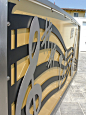 Stainless Steel Music Gate, Edelstahl Musiktor : Entry Gate designed and built from Stainless Steel and powder coated aluminum.