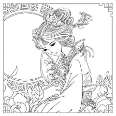 黑白线稿：手绘古风人物素描线稿_素描_古风_人物 : 手绘古风人物素描线稿 …
