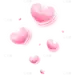 情人节梦幻感3D磨砂爱心元素