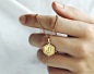 Initial Necklace • Initial Letter Pendant • Hexagon Initial Necklace