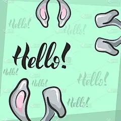 你好兔耳朵背景