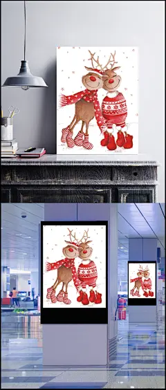 圣诞节驯鹿插画