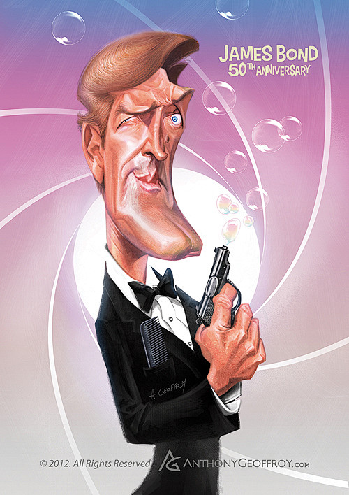 50周年007-邦德6个夸张插画[6P]...