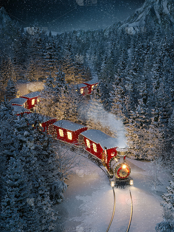 可爱的圣诞火车