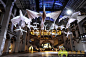 罗朋博物馆大厅悬挂的折纸鸟群装置艺术
