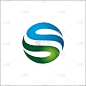 circle s initials logo abstract elements