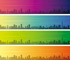 成都地标建筑剪影线稿插画 | 城市景观手绘背景图资源下载(20).eps