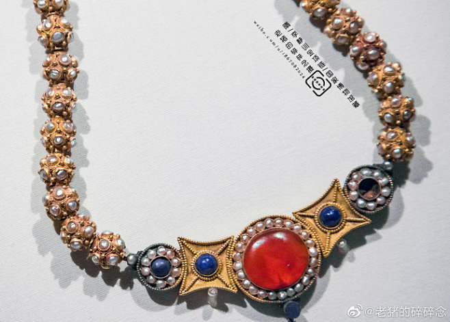 隋李静训嵌珍珠宝石金项链