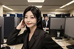 客服沟通客服人物肖像摄影图
