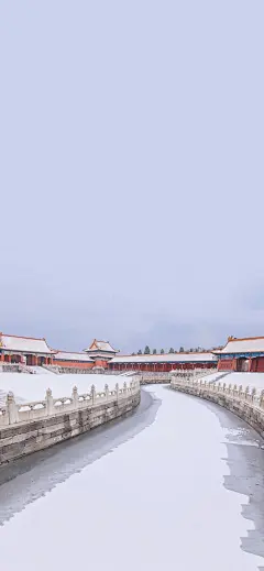 全面屏壁纸｜故宫初雪 雪落满宫城