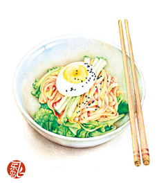 MY的小熊饼干采集到美食插画