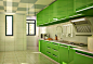 绿色系厨房设计效果图—土拨鼠装饰设计门户
