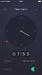 Sleep Time App by Michal Langmajer. Dark theme as most people use their alarm clock at night time.: 