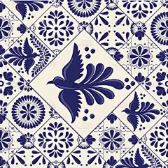 Mexican Talavera Tile Composition