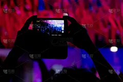 流行音乐会,动物,电话机,水平画幅,高视角,在之后,参观者,举起手,人的头部
