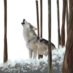 卡通狼头手绘狼动物元素