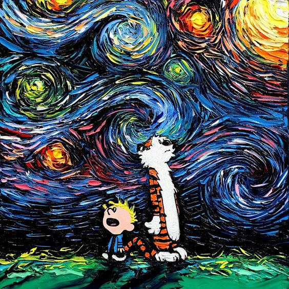梵高星空动漫色彩壁纸背景星星史努比龙猫超级玛丽游戏