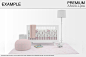 儿童房场景展示效果图室内家居床单窗帘枕头样机设计智能贴图素材