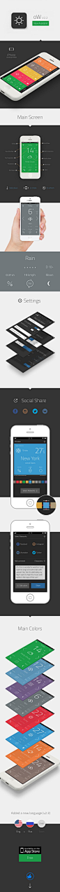 Weather App "Outside the window" v 2.2 by Artem Svitelskyi, via Behance