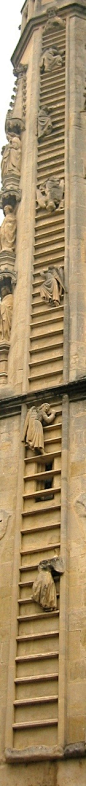 The angels climb Jacob’s Ladder on the west front of Bath Abbey