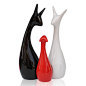  现代时尚客厅装饰工艺品 陶瓷器创意家居摆设件 可爱三口鹿