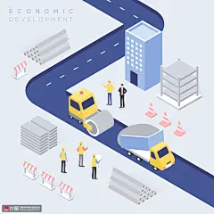 道路修建 2.5D插画 商务办公 智能应用插图插画设计AI ti245a15205图片下载-优图网