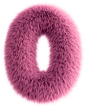 Pink 3D Fluffy Number Zero
