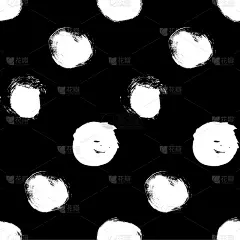 无缝黑白图案与圆