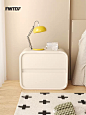 奶油风床头柜小型简约现代家用卧室2024新款免安装全实木床边柜子-tmall.com天猫