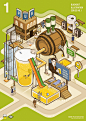 <BEER PLAYGROUND> - 디지털 아트, 일러스트레이션 : <BEER PLAYGROUND>맥주에 관한 그래픽 작업을 하는 스튜디오 블랙아웃의 첫 일러스트 포스터입니다.<br/>위에서부터 반자동 소맥 머신, 맥주 풀장, 맥주 다이빙대 입니다. :)