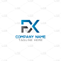 initial letter fx logo design template creative