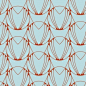 Tempaper Alto Temporary Wallpaper - Caribbean Blue & Coral Red