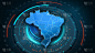 巴西地图链接与未来HUD虚拟界面的背景细节