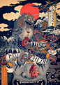 插画师 RLoNwang (王荣亮)的浮世绘风格作品 - 视觉中国设计师社区