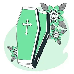 棺材插画矢量图设计素材