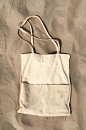 Sensual Delight in white sun sand sea and some wind, natural vegtanned eco-leather tote bag