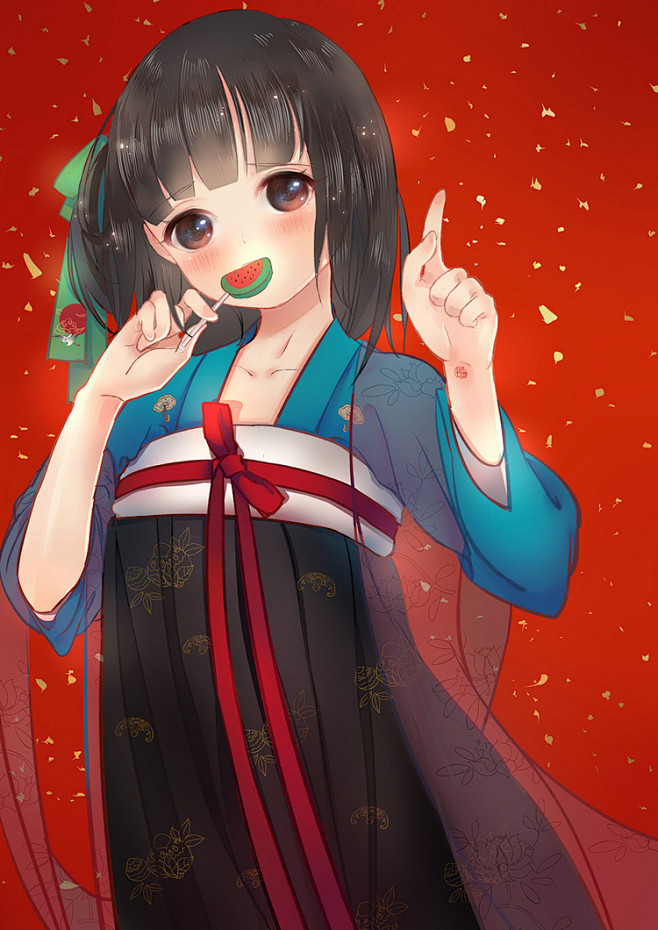 新年快乐-碧落cici__汉服,齐胸襦裙...