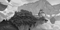 sky pirate bar, Tyler edlin : A sky pirate bar on the rim of an astroid cluster- not the most practical of ideas but makes for some interesting visuals. Its an idea from segas 2001 videogame skies of arcadia. I have included visual development sketches an