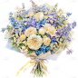 植物通用水彩插画花束元素素材